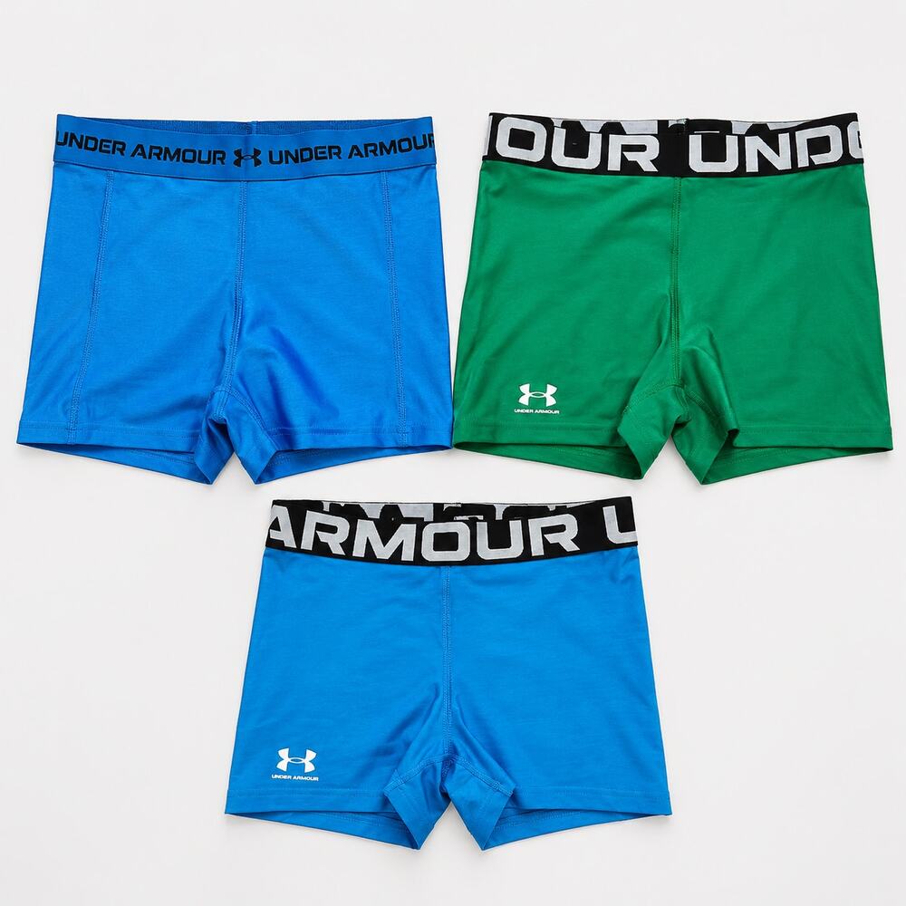 Under Armour Blue Green Compression Shorts Lot of 3 Women's XS S Athletic